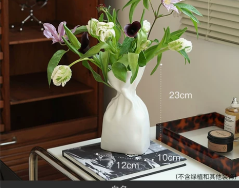 ladylike创意轻奢白色花瓶陶瓷ins...