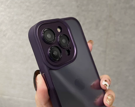 全包镜头苹果15promax暗紫色手机壳i...