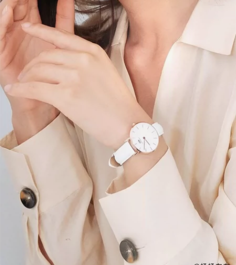 全新！丹尼尔惠灵顿dw手表女白色皮带28m...