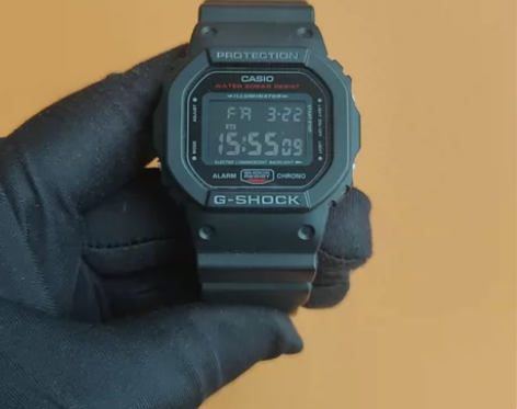 卡西欧手表DW-5600HR小方块手表黑红...