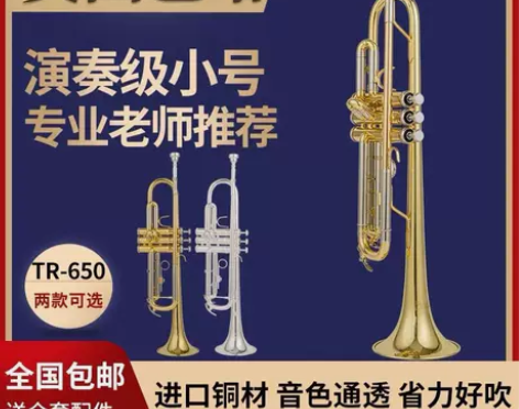 美国原装巴哈小号乐器降B调TR-650镀银...