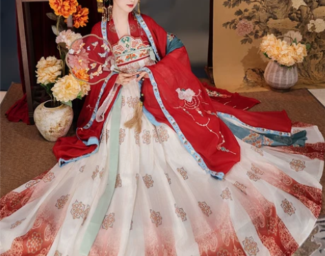 蝉佩原创唐制汉服女古装中国风广袖衫唐褙子齐...