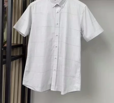 海澜之家剪标??男士灰色短袖衬衫灰色衬衫舒...