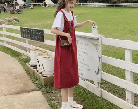 牛仔背带裙子夏季女工装裙两件套装学生洋气减...