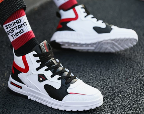 特步高帮板鞋男鞋2022秋冬休闲鞋潮鞋空军...