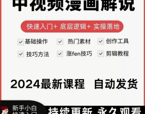 漫画解说项目从零到一全方位中视频漫画解说教...