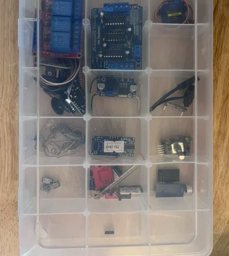 三盒DIY电子模块、芯片和配件，带收纳盒一...