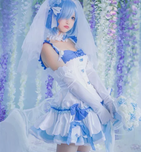 初兽猫 现货 拉姆蕾姆婚纱花嫁婚纱cosp...