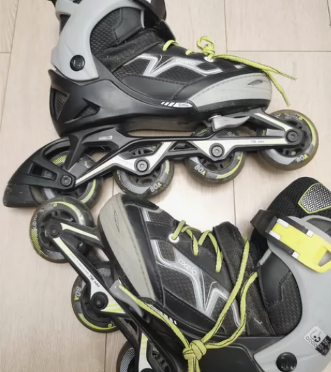 oxelo儿童轮滑鞋，没滑几次，设计很科学...