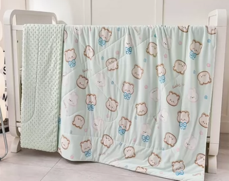 儿童夏凉被A类卡通凉感冰豆豆夏被亲肤柔软午...