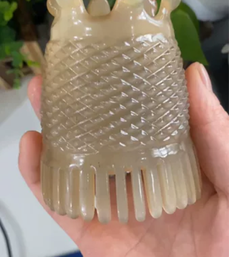 雪海牛角 甘白牛角 皇冠头疗梳 洗头梳 厚...