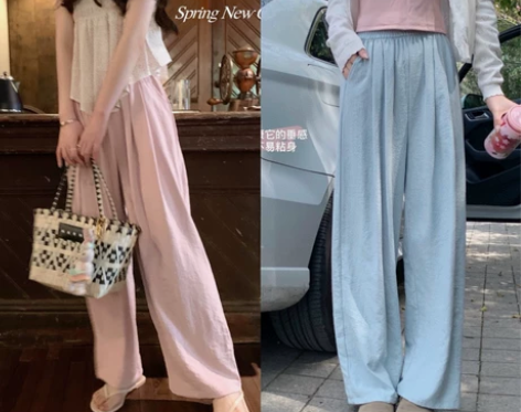 朵奶芙裤!韩系慵懒显瘦小个子休闲奶奶裤纸片...