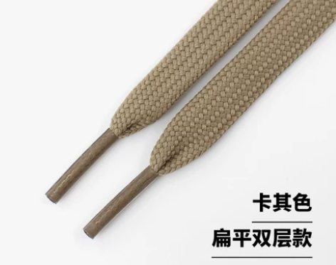 卡其色鞋带绳扁平圆形