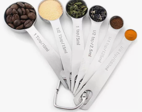 304不锈钢量勺6件套装 奶粉勺 烘焙刻度...
