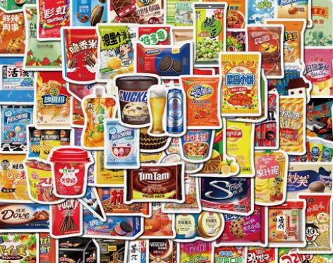 90张不重复零食饮料糖果可爱少女旅游生活手...