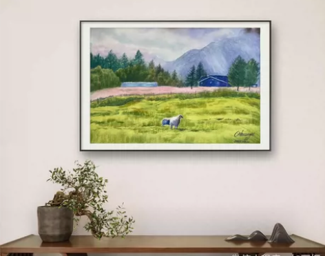 手绘水彩风景，8开画幅。不带框，包邮(偏远...