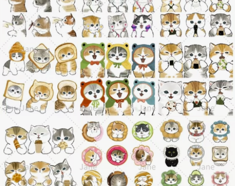 【5000张】超可爱卡通手绘宠物猫咪情闺蜜...