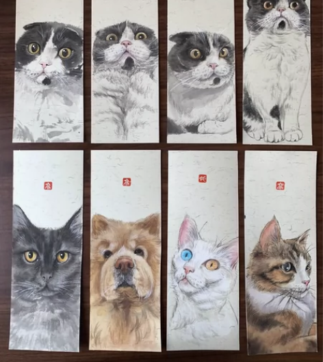 国画手绘宠物头像定制 宠物国画 来图定制 ...