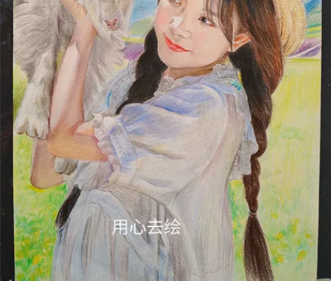 素描、彩铅画像定制；代画彩铅人物头像真人照...