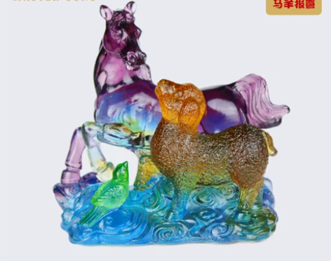 马羊报喜摆件商务工艺礼品 感兴趣的话点“我...