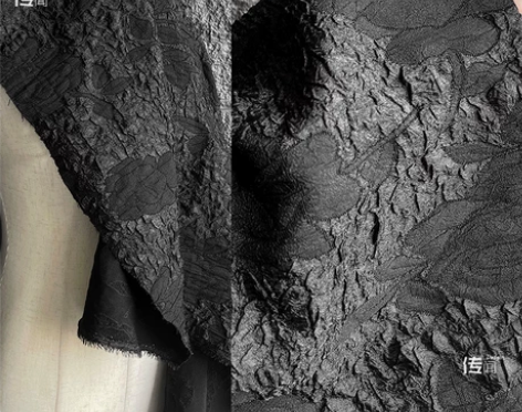 玫瑰大提花肌理立体布料创意面料