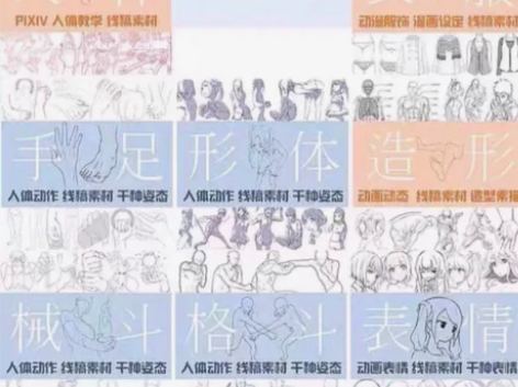 十万张绘画参考合集+人体临摹绘画素材+临摹...