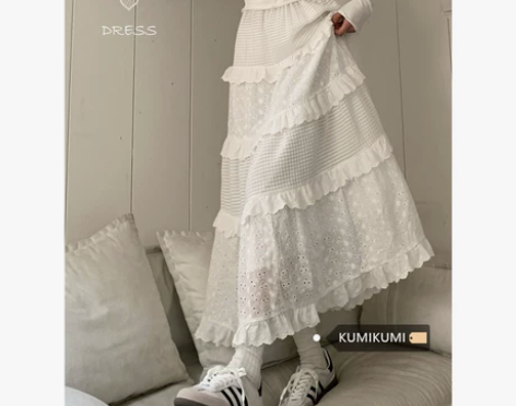 白色半身裙女夏季高腰a字裙蛋糕裙温柔风长裙...