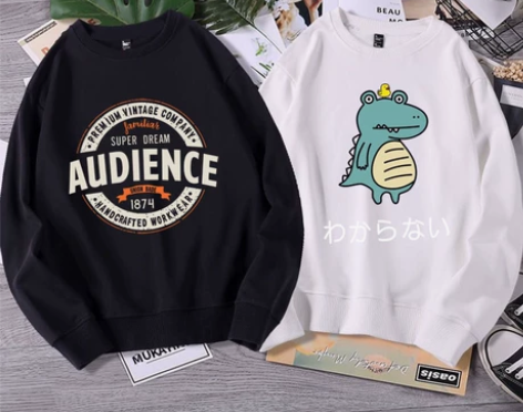 圆领男士2020港风男装卫衣 服装版型：宽...