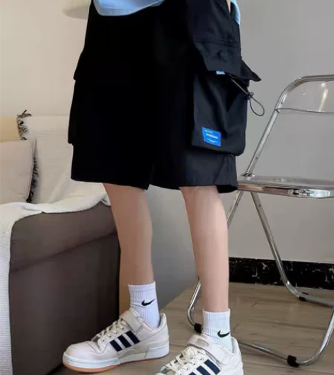 工装短裤男夏季薄款2024新款高街潮牌宽松...