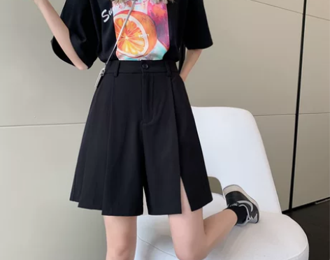 开叉短裤女宽松2023新款150小个子五分...