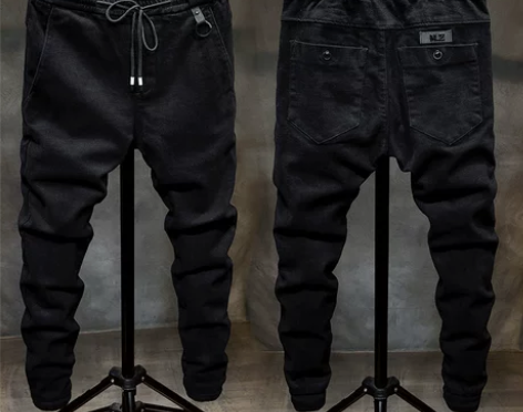 【年货价】秋冬款黑色牛仔裤男修身小脚休闲裤...