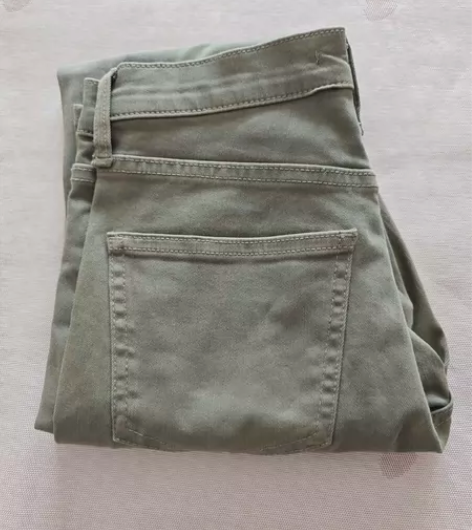 优衣库 修身小脚裤铅笔裤紧身裤 墨绿色，全...