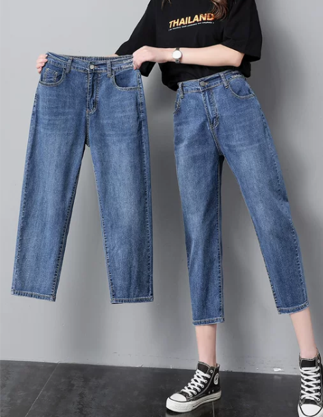 七分牛仔裤女2024夏季薄款夏天新款透气直...