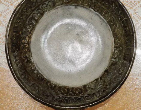 柴烧粗陶大钵 直径30cm,高度7cm,厚...