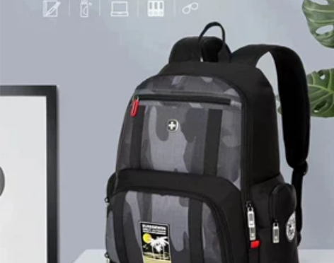 瑞士军刀双肩包男童学生韩版减重书包电脑包多...