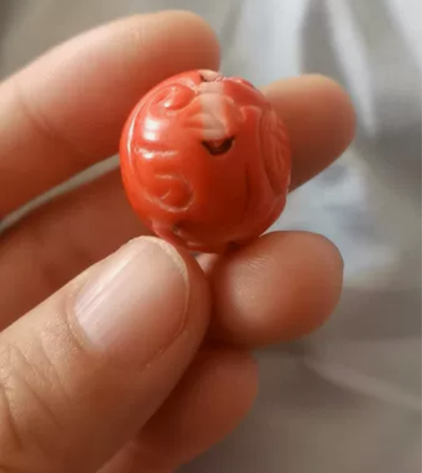 海竹20mm随形雕刻珠，雕刻古龙福字重11...