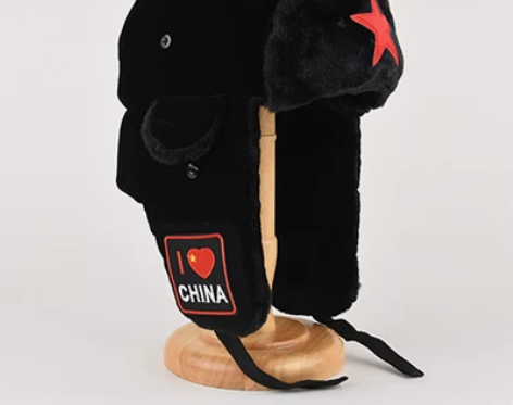 红五角星雷锋帽男冬季保暖加绒加厚护耳骑车潮...