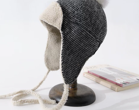 护耳帽女冬季加厚毛球雷锋帽60cm大头围帽...