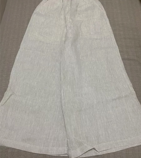 唐发发亚麻阔腿裤,全新带吊牌,面料:100...
