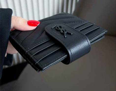 杨树林短款钱包女士高档真皮多卡位小巧卡包头...