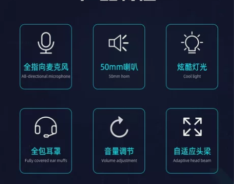 HP/惠普白色游戏耳机头戴式有线电竞专用台...