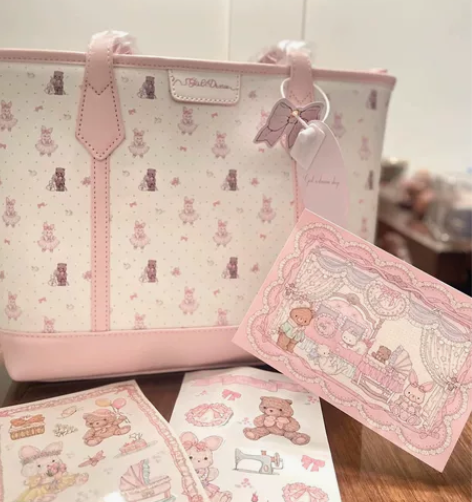 少女梦原创兔熊托特包可爱手提大容量通勤学生...