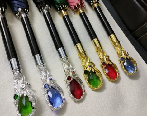 蓝宝石红宝石长柄伞 直杆伞男女晴雨两用伞太...