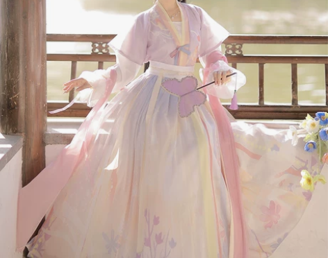 换/售  洛苓唐褙子汉服女圆领短衫褶裙原创...