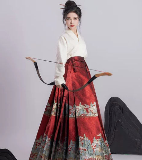 五五年原创汉服[千里江山]仿妆花飞机袖新中...