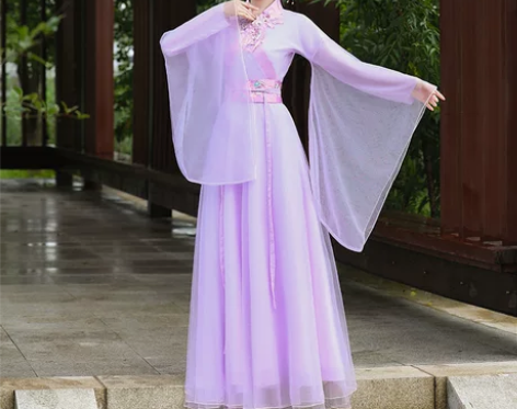 ?紫色汉服女正品原创上班穿夏季古风飘逸改良...