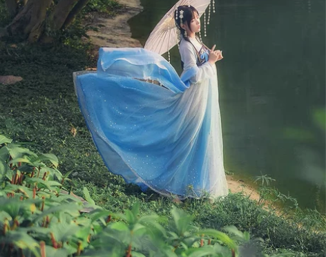 千韵岗原创汉服两片式齐胸襦裙 辰莲鱼梦 m...