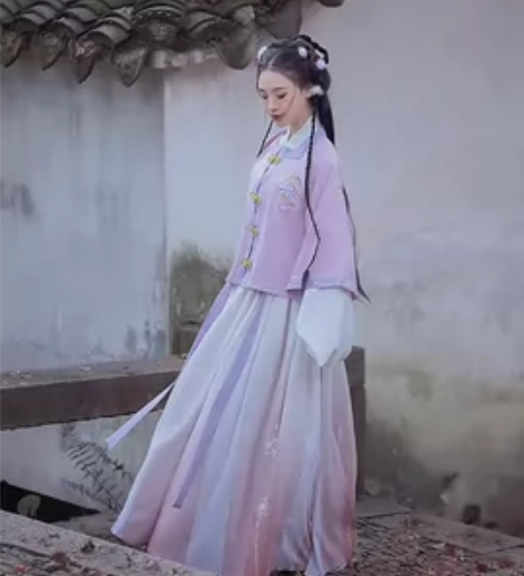 千韵岗明制汉服        穿过一次，全...