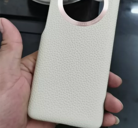 适用华为mate40真皮荔枝纹后盖mate...