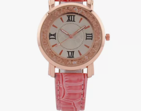 #付邮免费送韩版时尚女士手表流动钻淘宝热卖...